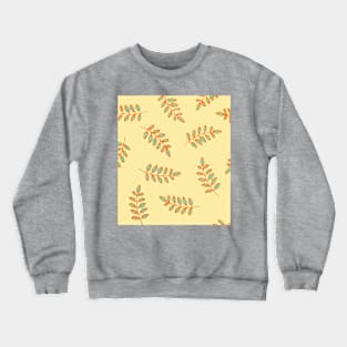 Leaf Prints in orange, teal, pale yellow Crewneck Sweatshirt